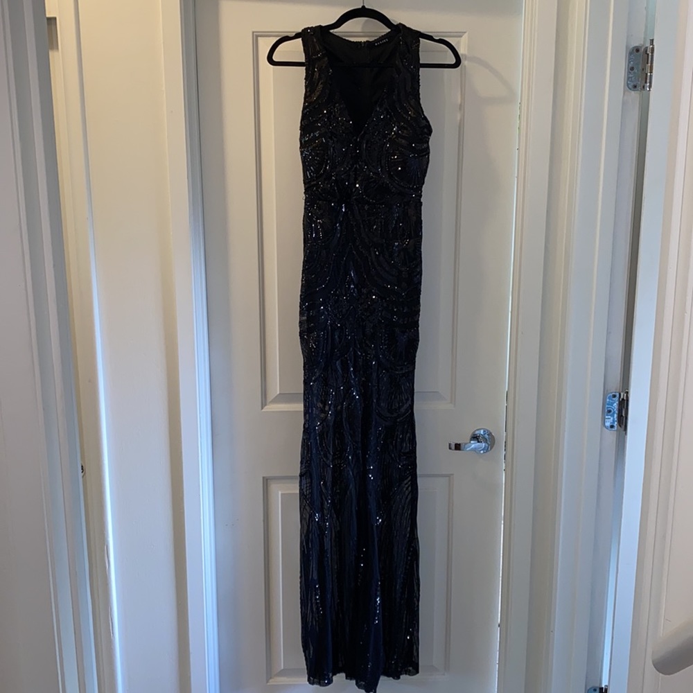 Banjul Full Length Black Sequin Dress